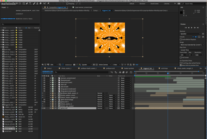 after effects workspace