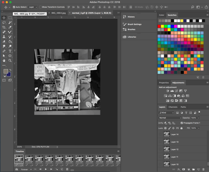 process of creating a gif using photoshop